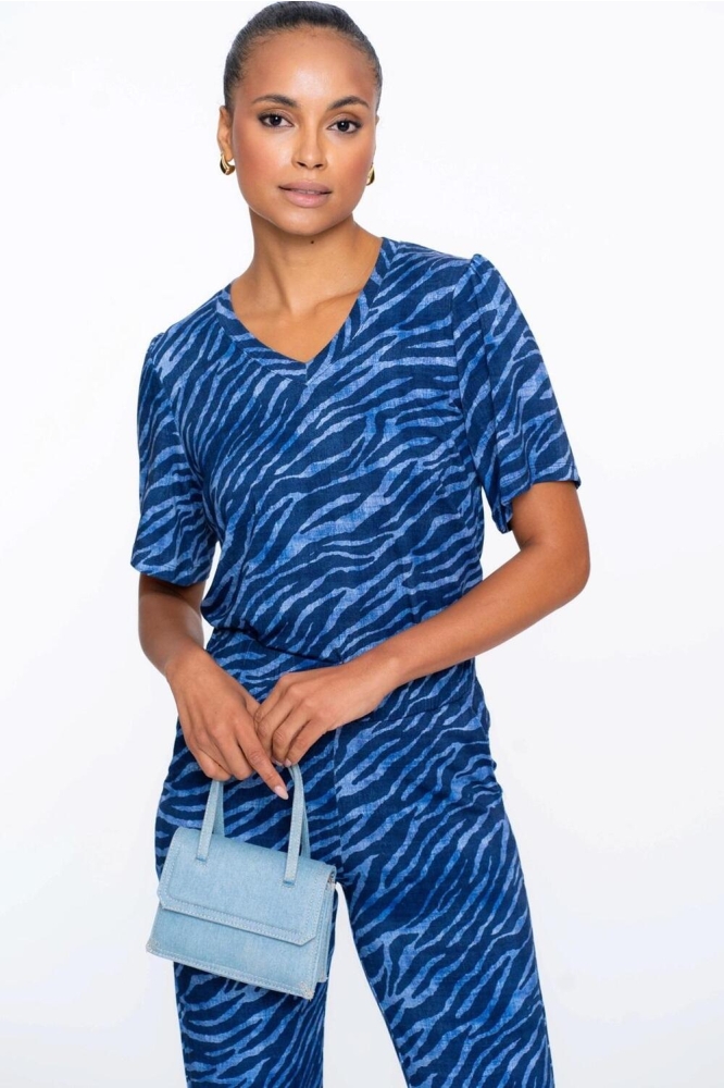 JAZZ T SHIRT MET V HALS 52133 60 Blue/Blue